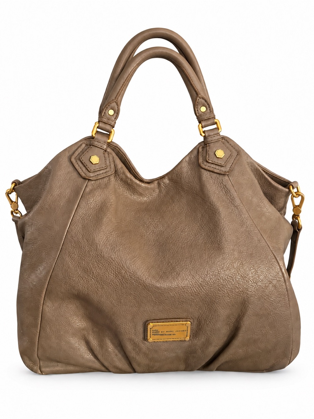 Marc by Marc Jacobs Classic Q Francesca Taupe Leather Convertible Tote Bag